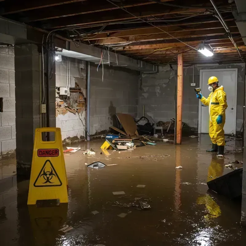 Flooded Basement Electrical Hazard in Oldham County, KY Property